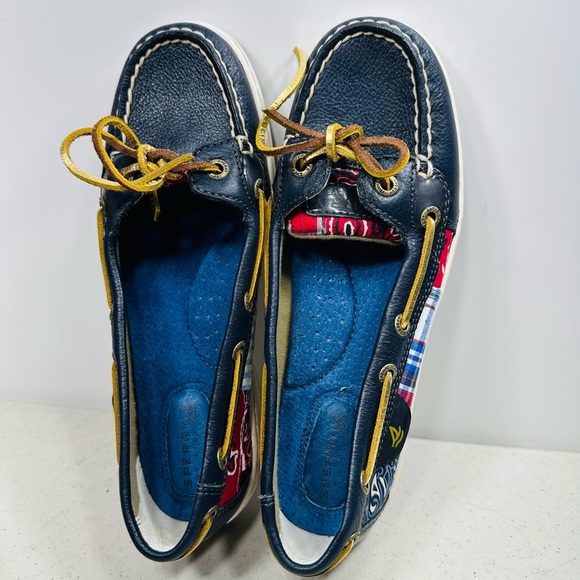 Navy Boat Shoes with Yellow Laces - Picture 6 of 8